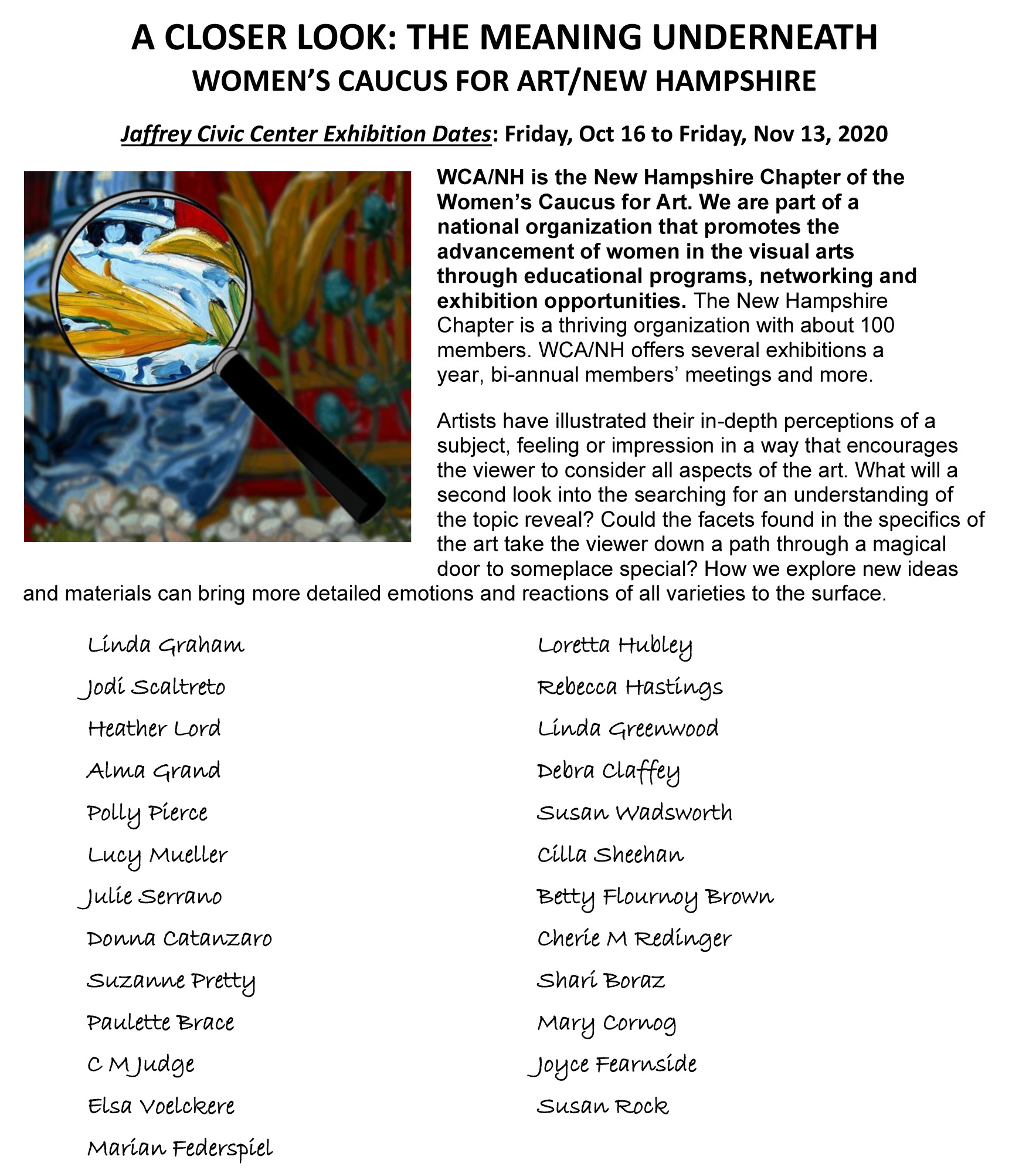 Womens Caucus for Art Overview