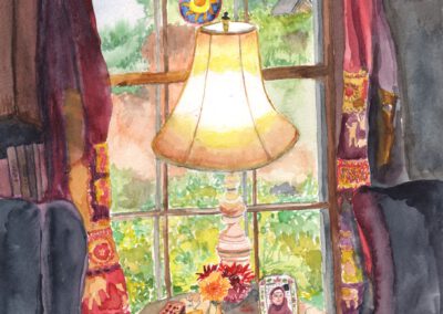 Window and Lamp by Sally Keller