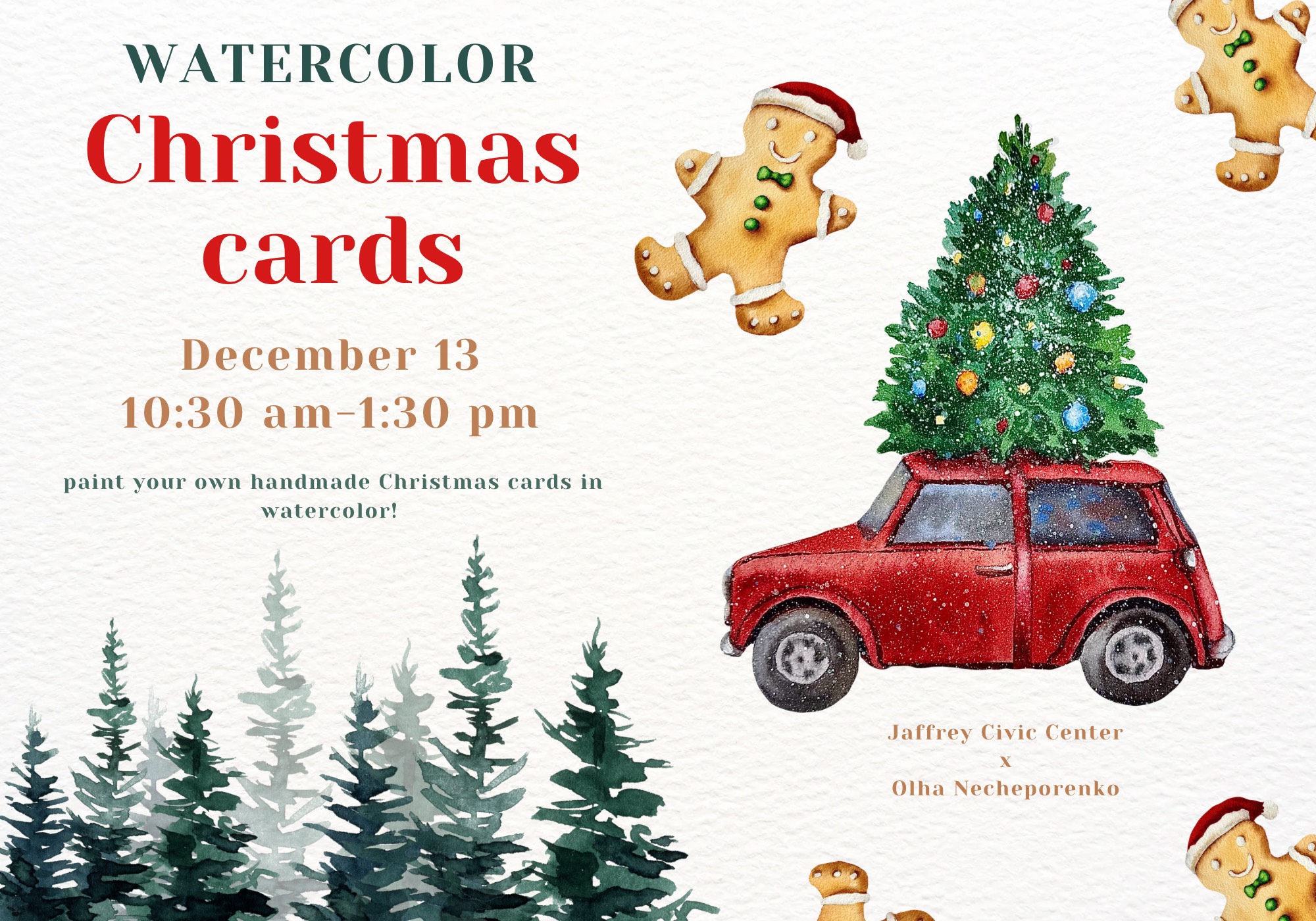 Christmas Watercolor Workshop with Olha Necheporenko