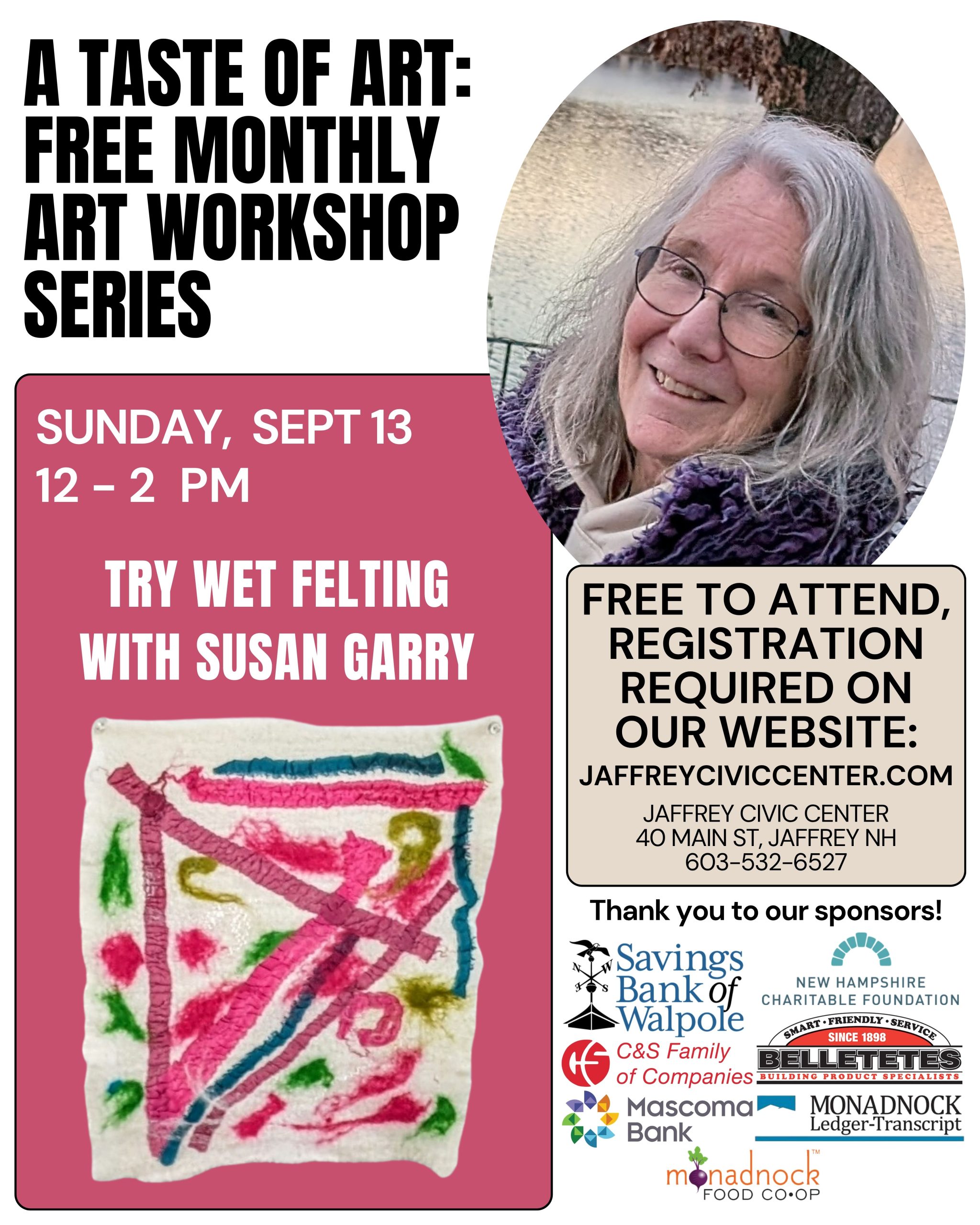 A Taste of Art: Wet Felting with Susan Garry