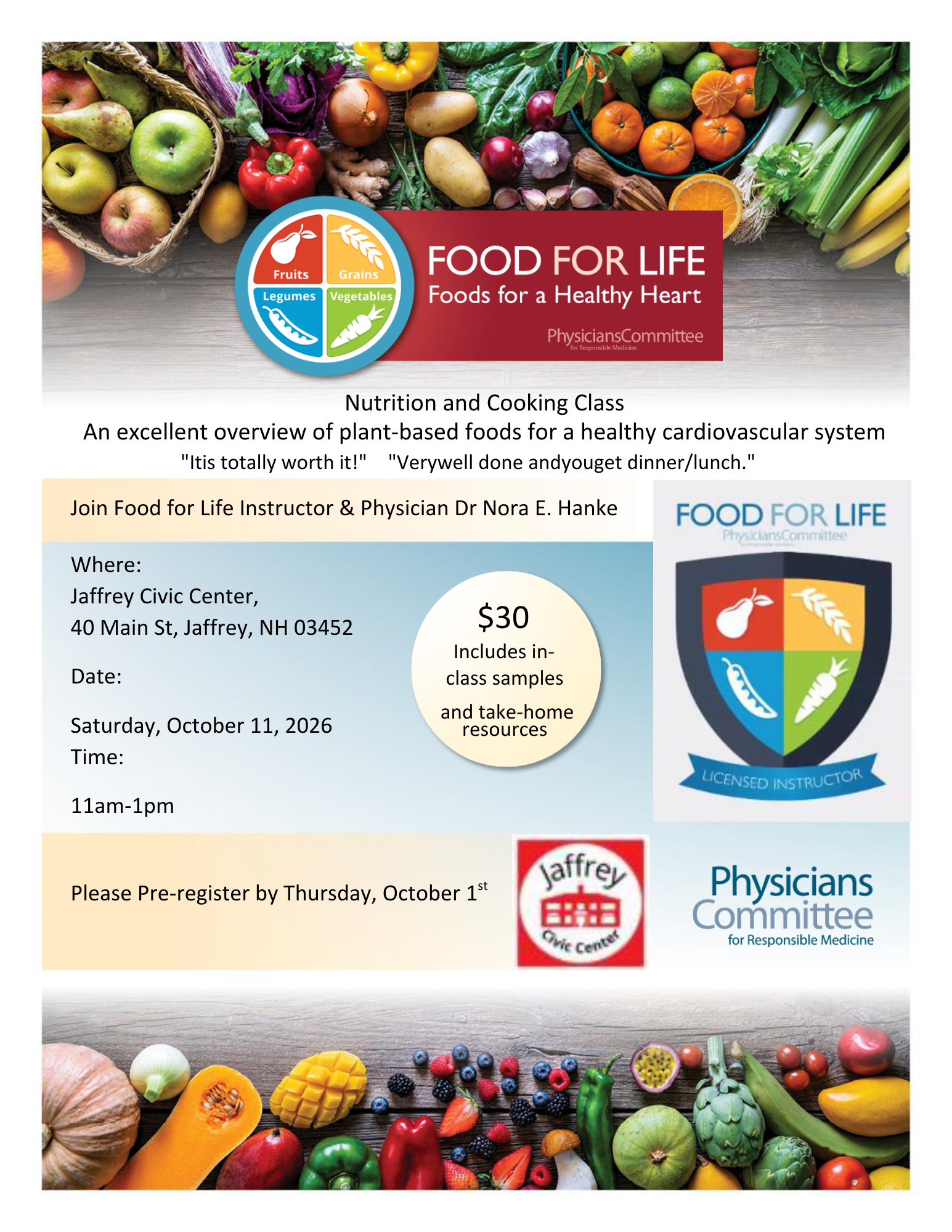 Food for Healthy Heart Workshop with Dr. Nora E. Hanke